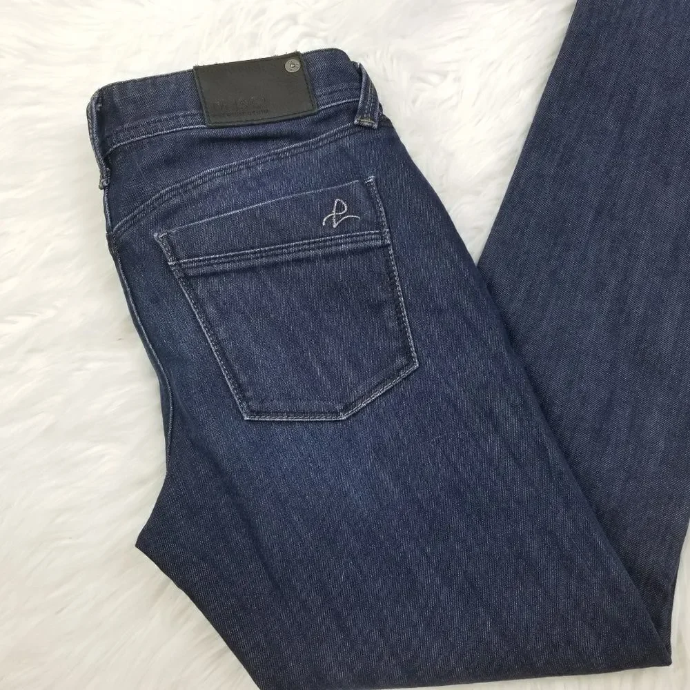 DL1961 Dark Distressed Samantha Slim Straight Jean